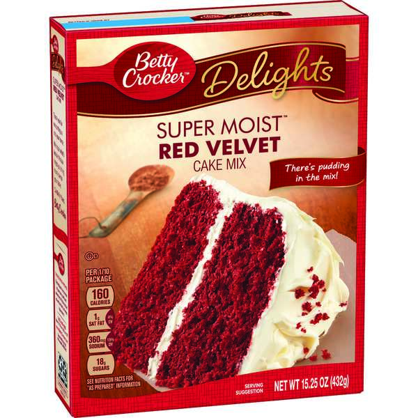 Betty Crocker Betty Crocker Delights Super Moist Red Velvet Cake Mix 15.25 oz., PK12 16000-42899